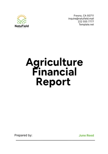 Free Agriculture Financial Report Template to Edit Online