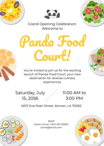 Free Food Court Opening Invitation Template to Edit Online