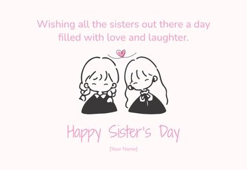 Free Sisters Day Card Template to Edit Online