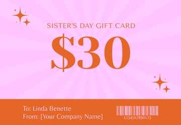 Free Sisters Day Gift Card Template to Edit Online