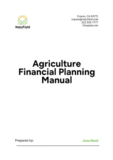 Free Agriculture Financial Planning Manual Template to Edit Online