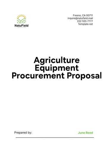 Free Agriculture Equipment Procurement Proposal Template to Edit Online
