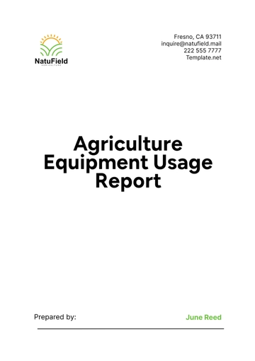 Free Agriculture Equipment Usage Report Template to Edit Online