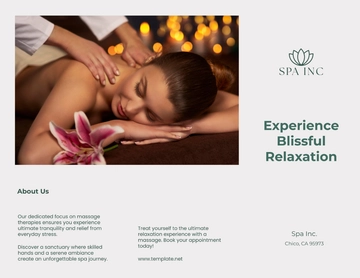 Free Spa Massage Brochure Template to Edit Online
