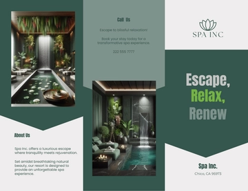 Free Spa Resort Tri Fold Brochure Template to Edit Online