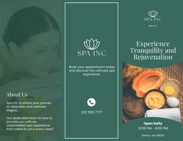Free Spa Business Brochure Template to Edit Online