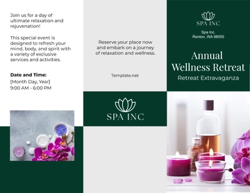 Free Spa Event Brochure Template to Edit Online