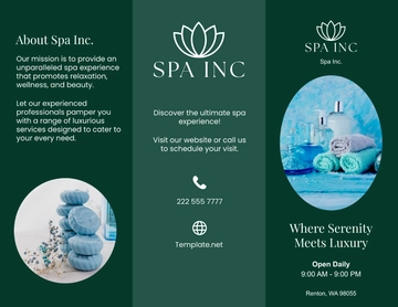 Free Spa Service Brochure Template to Edit Online