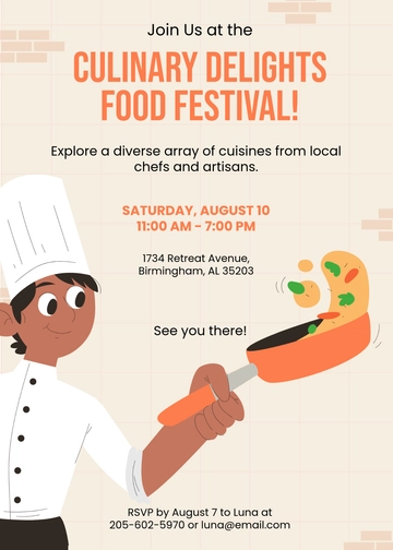 Free Food Festival Invitation Template to Edit Online