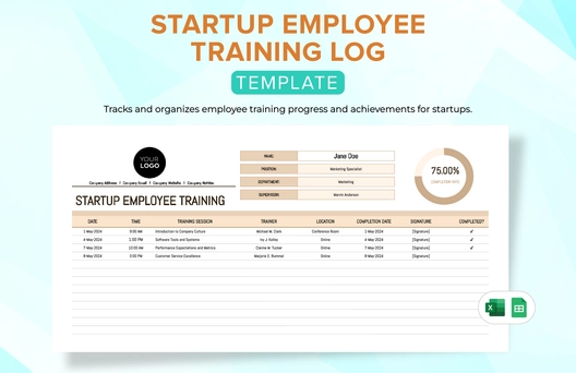 Startup Employee Training Log Template