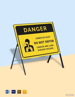 Asbestos Dust - Do Not Enter Sign Template