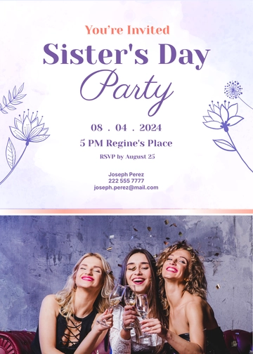Free Sisters Day Invitation Template to Edit Online