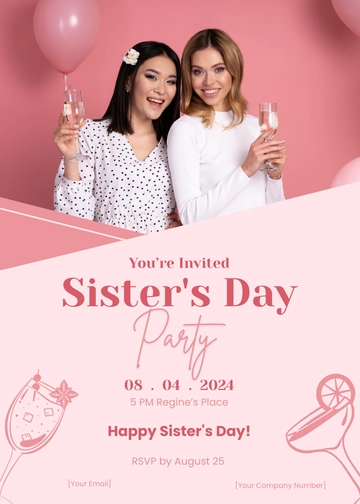 Free Happy Sisters Day Invitation Template to Edit Online