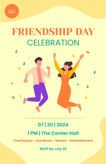 Free Friendship Day Event Poster Template to Edit Online