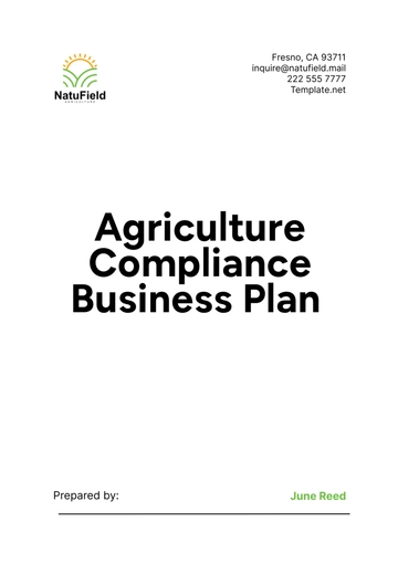 Free Agriculture Compliance Business Plan Template to Edit Online