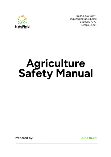 Free Agriculture Safety Manual Template to Edit Online