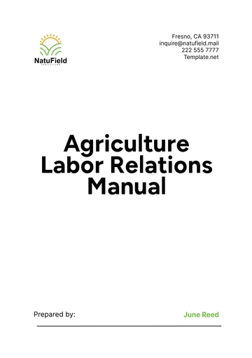 Free Agriculture Labor Relations Manual Template to Edit Online
