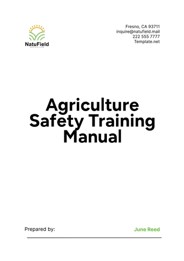 Free Agriculture Safety Training Manual Template to Edit Online