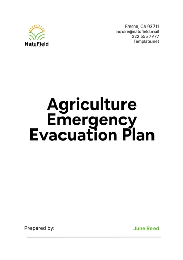 Free Agriculture Emergency Evacuation Plan Template to Edit Online