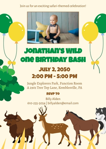 Free Safari Wild One Invitation Template to Edit Online | Template.net