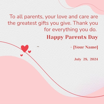 Free Happy Parents Day Template to Edit Online
