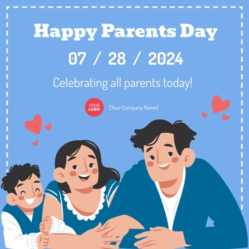 Free Happy Parents Day Social Media Template to Edit Online