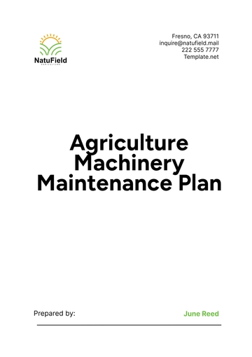 Free Agriculture Machinery Maintenance Plan Template to Edit Online
