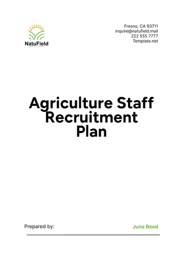 Free Agriculture Staff Recruitment Plan Template to Edit Online