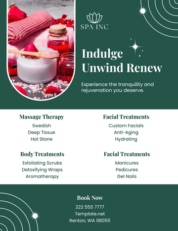Free Spa Service Flyer Template to Edit Online