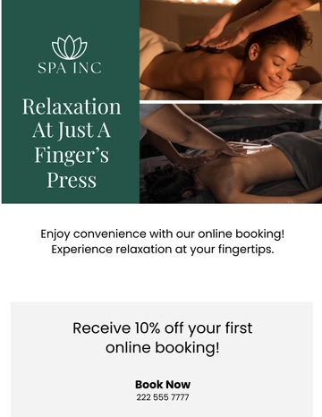 Free Spa Digital Flyer Template to Edit Online