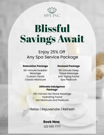 Free Spa Promotion Flyer Template to Edit Online