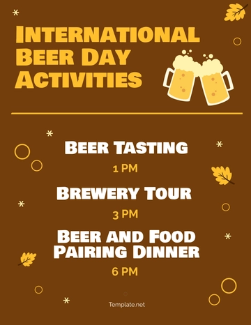 Free International Beer Day Activities Template to Edit Online