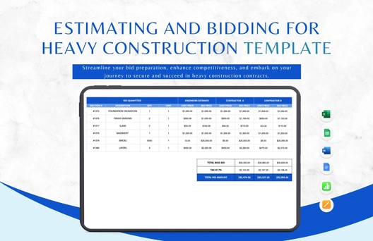Estimating and Bidding for Heavy Construction Template