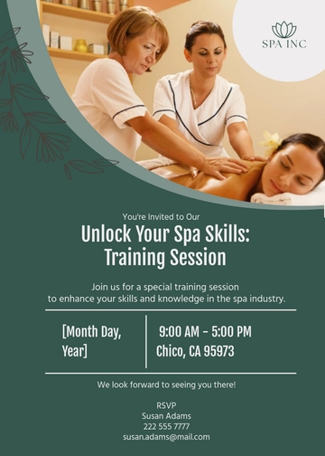 Free Spa Training Invitation Template
