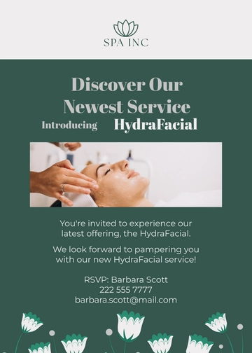 Free Spa Service Invitation Template
