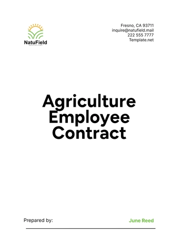 Free Agriculture Employee Contract Template to Edit Online