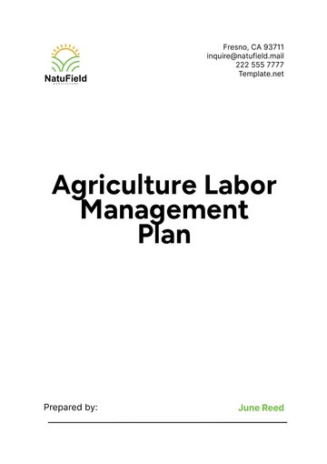 Free Agriculture Labor Management Plan Template to Edit Online
