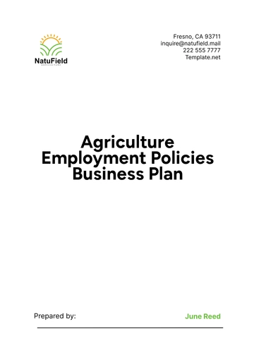 Free Agriculture Employment Policies Business Plan Template to Edit Online