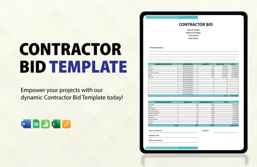 Contractor Bid Template