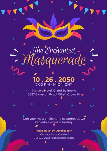 Free Costume Party Invitation Template to Edit Online