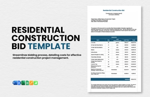 Residential Construction Bid Template