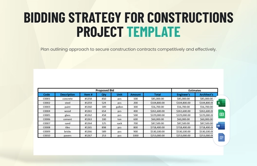 Bidding Strategy for Construction Projects Template