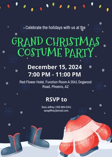 Free Christmas Costume Party Invitation Template to Edit Online