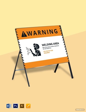 Caution Arc Welding Sign Template