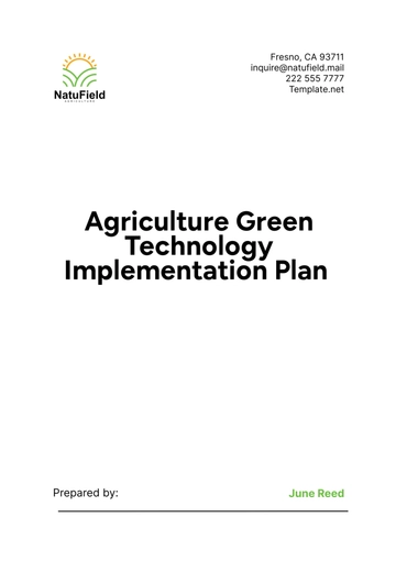 Free Agriculture Green Technology Implementation Plan Template to Edit Online