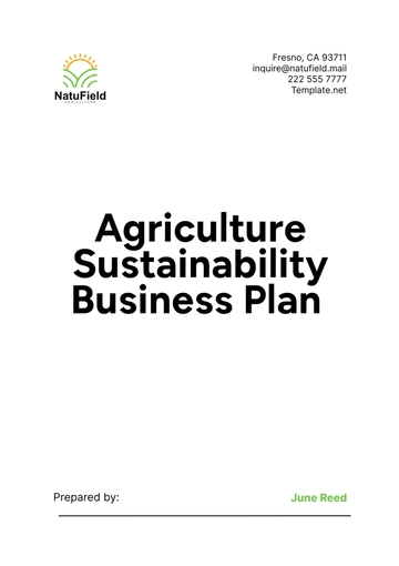 Free Agriculture Sustainability Business Plan Template to Edit Online