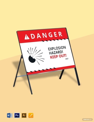 Danger Explosive Sign Template