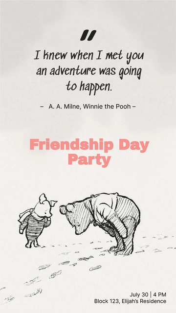Free Friendship Day Party Quote Template to Edit Online