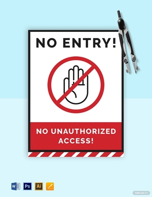 No Unauthorized Access Sign Template