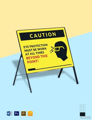 Eye Protection Must be Worn Sign Template